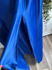 Image 2 of Long blue high slit skirt 