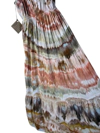 Image 4 of S Woven Tiered Lightweight Long Sundress in Mojave Watercolor Ice Dye