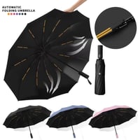 Image 2 of 2-3 men's umbrella for wind resistance rain-proof large size 24K 106cm diameter sunny umbrella foldi
