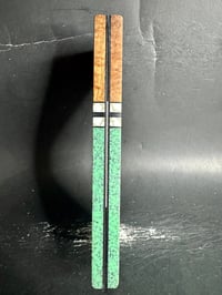Image 4 of Curly Koa & Seafoam Grip-Tec Segmented Knife Scales