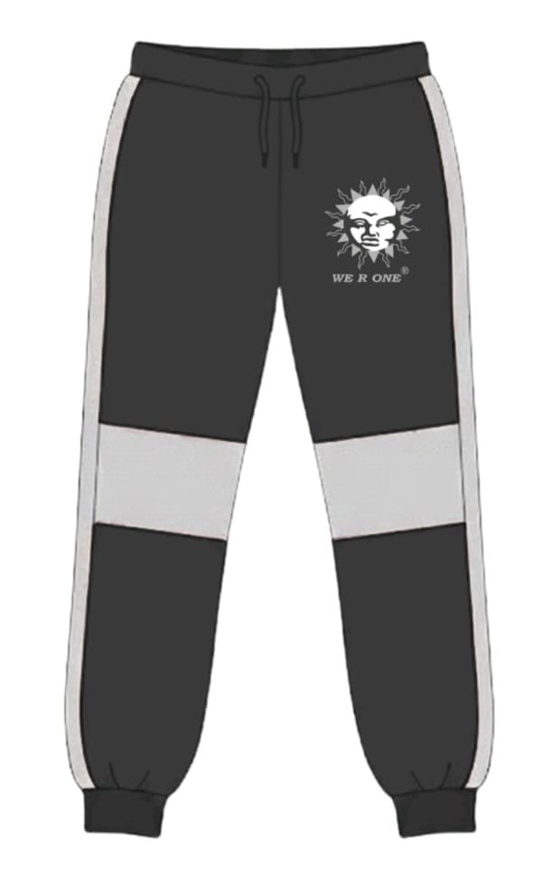 Image of COLOR BLOCK SWEATSUIT - BLACK/GREY