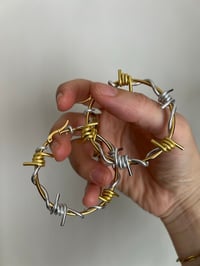 Image 6 of TWO TONE BARBED WIRE HOOPS 
