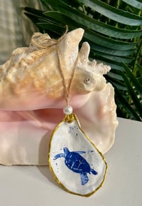 Sea Turtle Oyster Shell Ornament