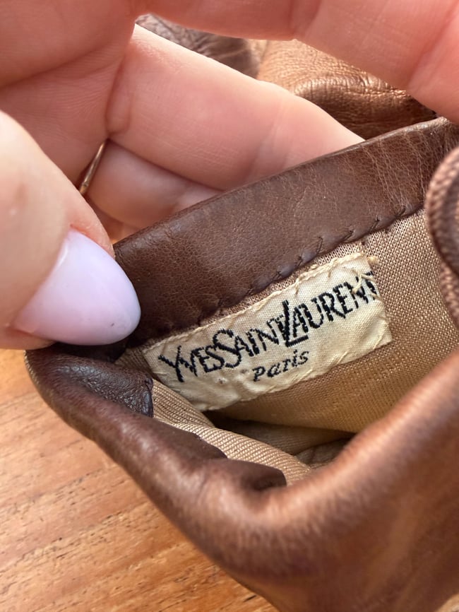 70s Yves Saint Laurent leather lace up corset gloves 