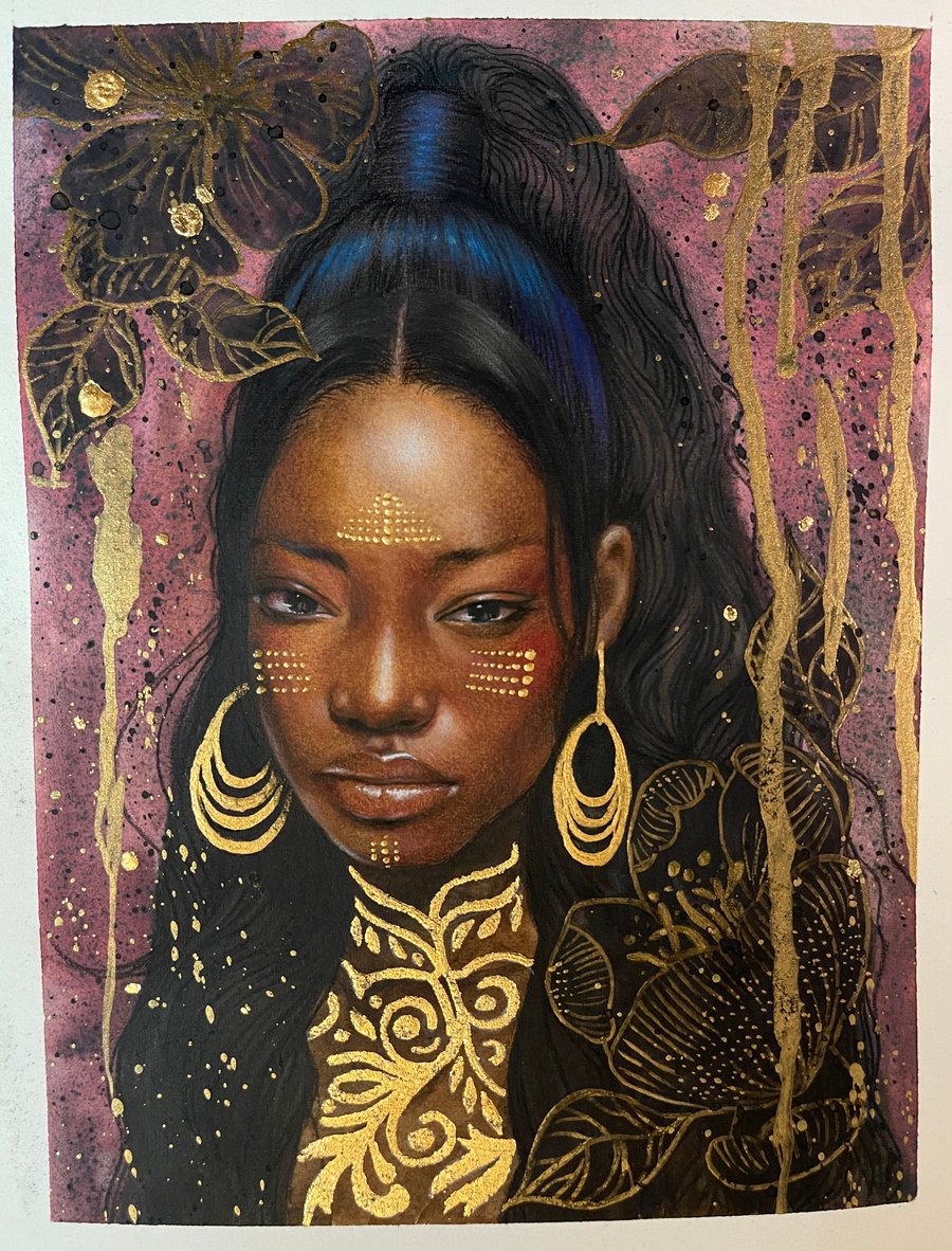 Image of “Guanya Pau, African Princess” Original painting