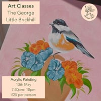 Acrylic Painting- Birdy, 13th May 7:30pm till 10pm, The George Pub Little Brickhill (stencil) 