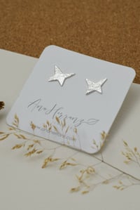 Image 4 of Star textured stud earrings
