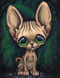 Image 1 of Sphynx Cat Woods Original Acrylic Painting 