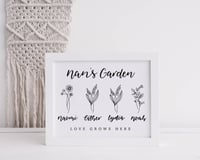 Image 1 of Personalised Birth Flower Garden Print 
