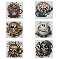 Image 2 of Haunted coffee Mini Diamond Painting Kit by HBM