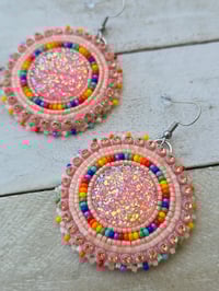 Image 2 of Peach Rainbow earrings 