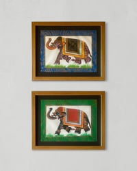 Image 1 of Pair of Indian Silk Painting