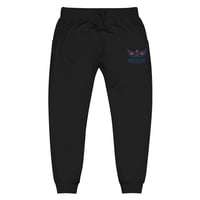 Image 2 of BOSSFITTED Neon Pink and Blue Embroidered Logo Unisex Fleece Sweatpants