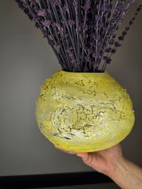 Image 5 of Yellow Crackle Vase #2