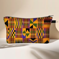 Image 4 of Ethnic Print Cosmetic Bag - Afro Ladies Toiletry Bag