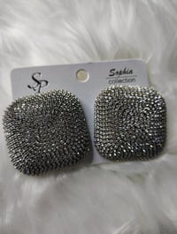 Image 1 of SILVER SQUARE EARRINGS  copy