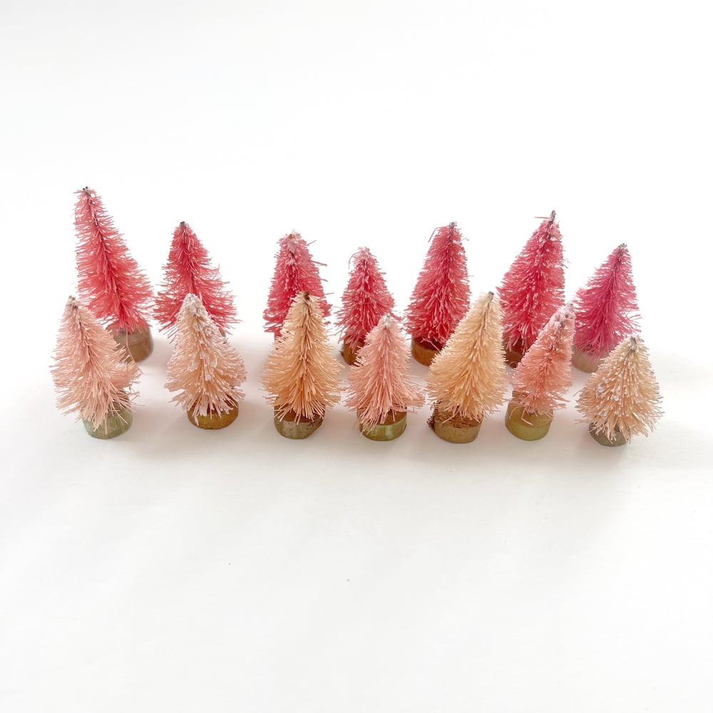 Image of Pair of Hand Dyed Pink Mini Trees 