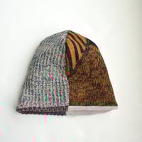 Image 4 of Reworked Reversible Beanie Charcoal Shetland x Gray Cashmere