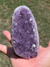 Image 1 of Amethyst Base Cut With Polished Agate #2496