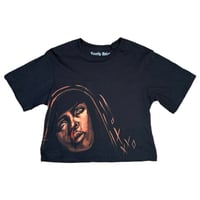 Image 1 of “BLOODY MIA” Custom Bleach Painted Crop Top SMALL