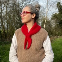 Image 1 of Scarlet Angora Scalene Scarf