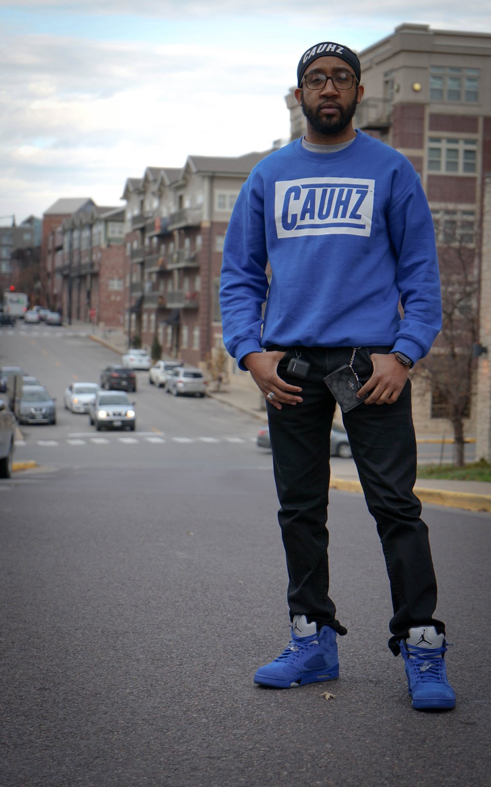 Royal blue online crewneck