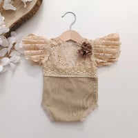 Image 3 of Girls bodysuit Felice | 0-3 months | beige | flowers 