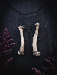 Image 1 of hammered hoop hangers (potentially earrings for non-sensitive ears)