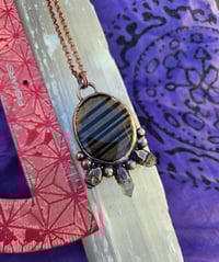 Image 3 of Electroformed Midnight stone and Herkimer Diamond necklace