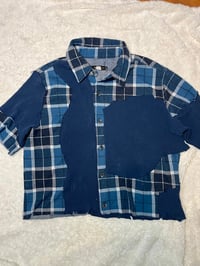 Image 1 of Blue Patchwork Flannel