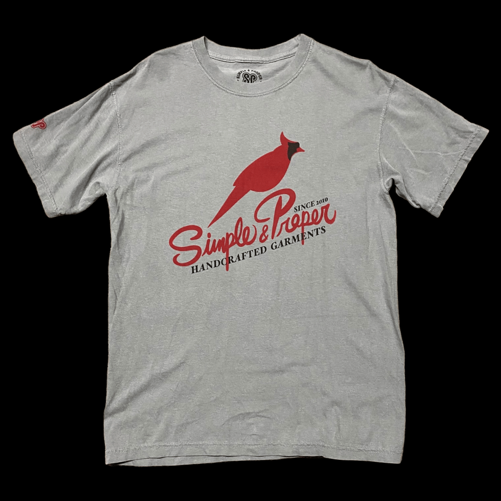 Image of S&P-“HandCrafted Cardinal” Logo Tee (Grey)