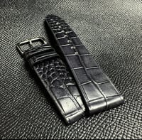 Image 1 of Double Dark Grey Alligator Watch Strap - Horizontal Cut