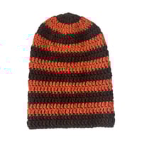 Image 1 of Orange and Brown Slouchy Beanie