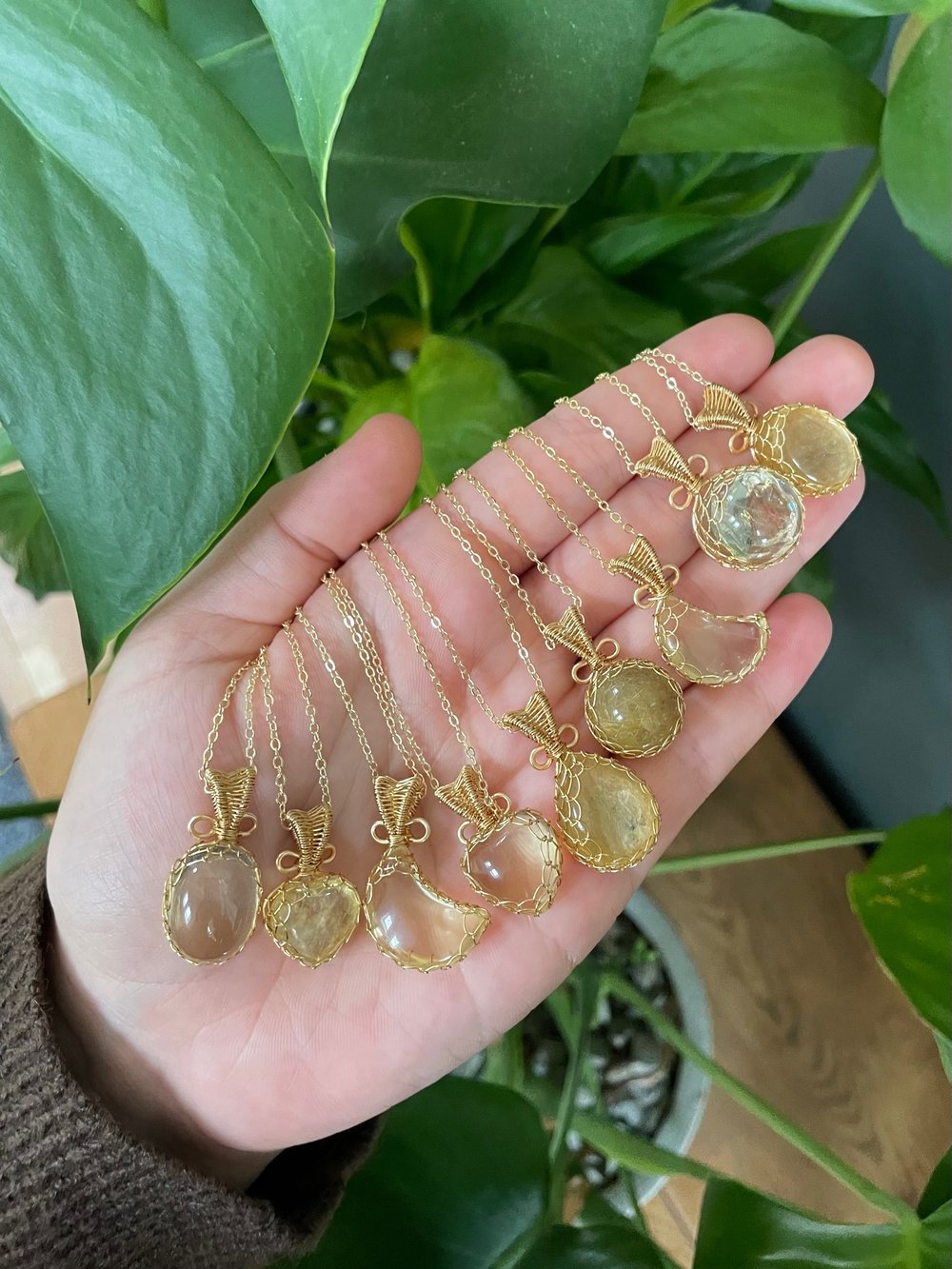 golden glow crystal necklaces!