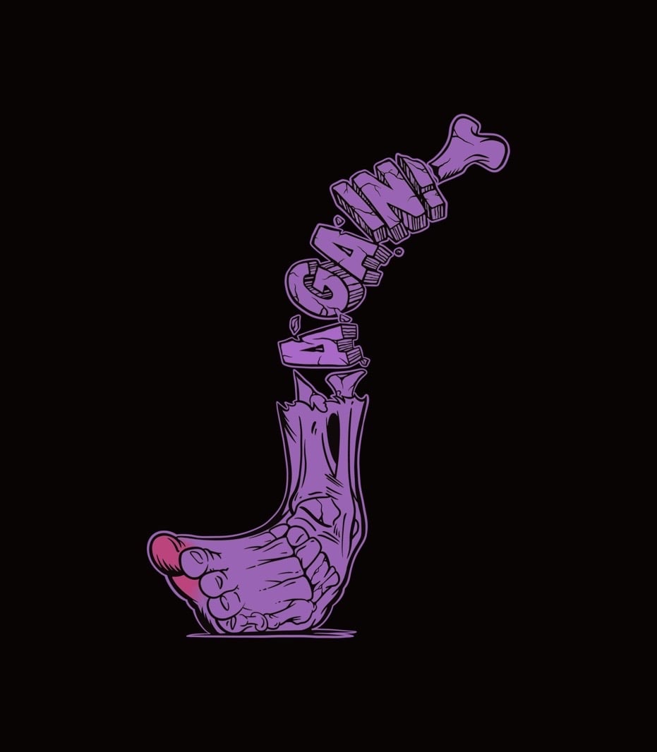 T-Shirt „Bone Breaker“ (Purple/Magenta)