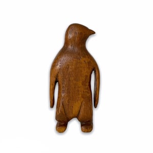 Image of CARVED WOODEN PENGUIN