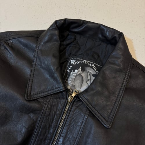 Image of 1990s Cropped Leather Jacket, Size Large