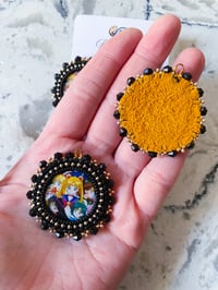 Image 2 of Black & Gold Sailor Moon Earrings (Dangly or Studs)