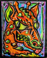 Mean Giraffe - 16x20 Original Canvas 
