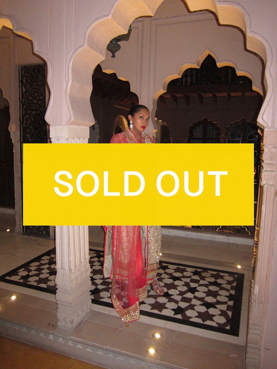Image of CORAL & GOLD BUTTON UP SUIT (M)