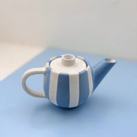 Image 1 of Circus teapot / baby blue & white