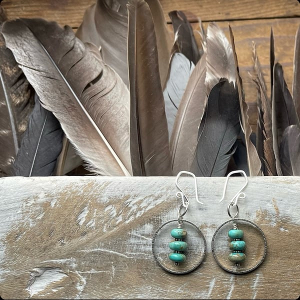 Image of Turquoise Round Earrings
