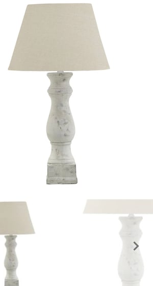 Image of ANTIQUE WHITE CANDLESTICK TABLE LAMP