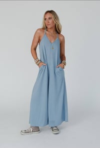 Image 1 of Oasis Wide Leg Jumpsuit- Verdigris