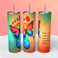 WHEN YOU WALK WITH GOD YOU WILL NEVER WALK ALONE TUMBLER   