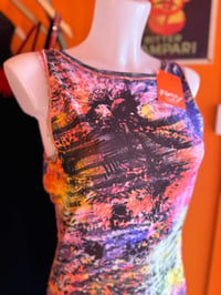 Image 2 of Electric Graffiti Abstract Mesh Dress M