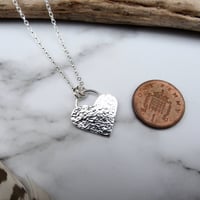 Image 3 of Handmade Sterling Silver Hammered Heart Pendant