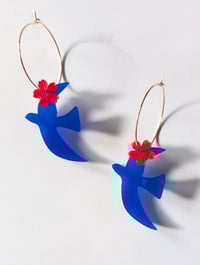 Image 1 of Boucles d'oreilles colombes  blue