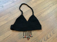 Image 1 of Black Tassel Top