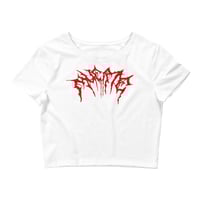 Image 1 of MUERTE CROP TOP B/W (RED)